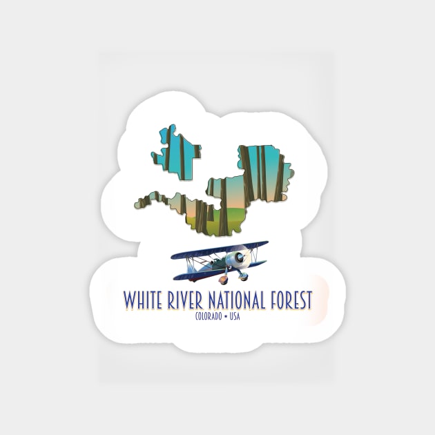 White River National Forest Colorado map Sticker by nickemporium1